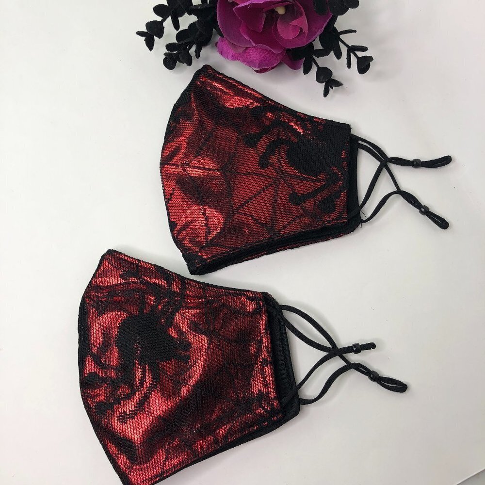 RED Silk Spider Face Mask